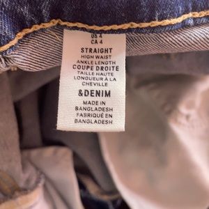 High waisted straight leg jeans